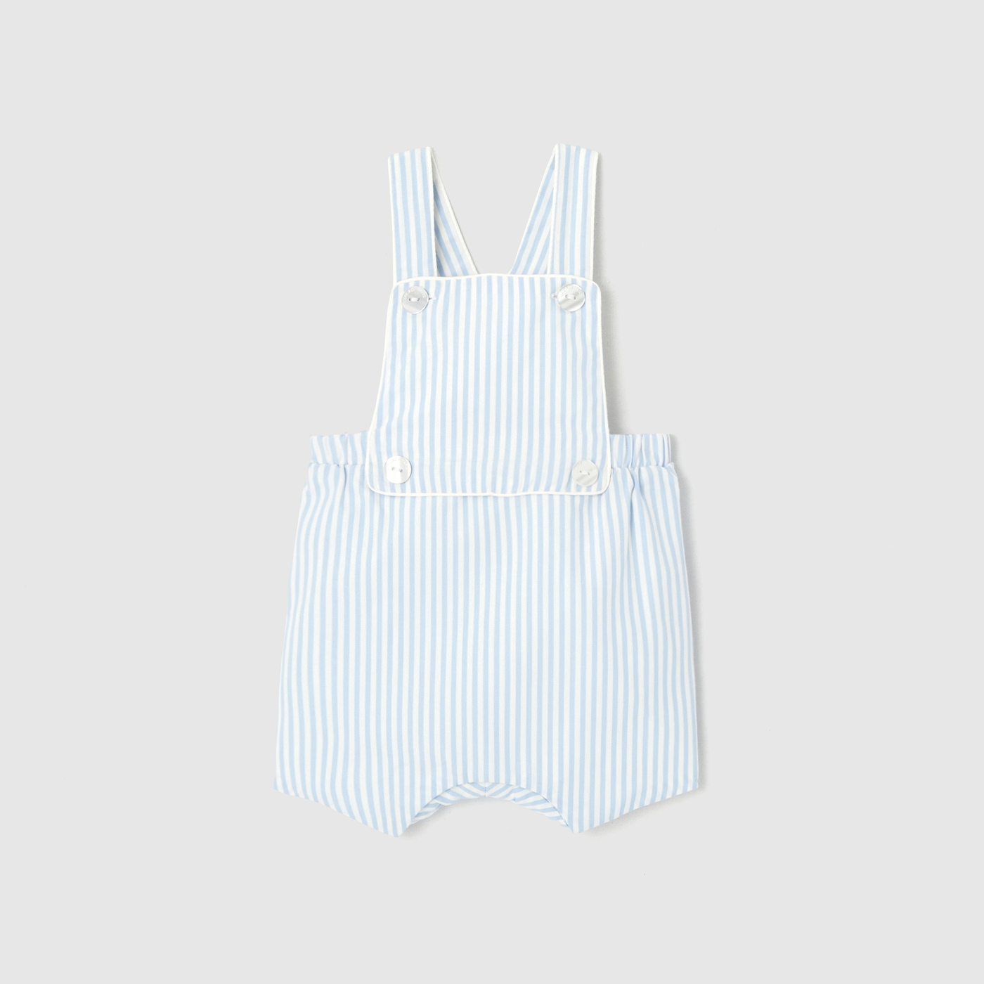 Blue and white hot sale striped overalls shorts