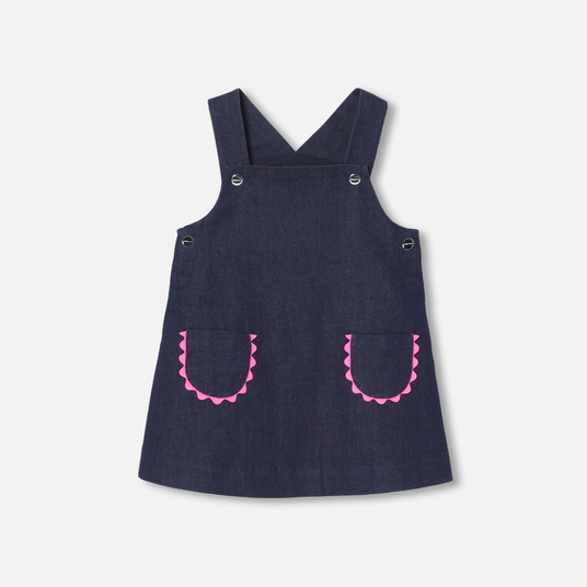 Baby girl denim pinafore dress