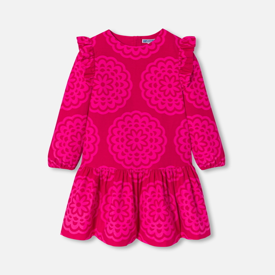 Girl dress with rosette print