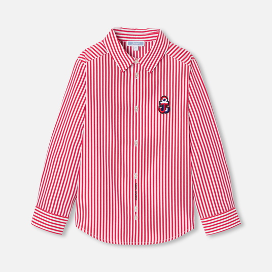 Boy shirt in striped poplin