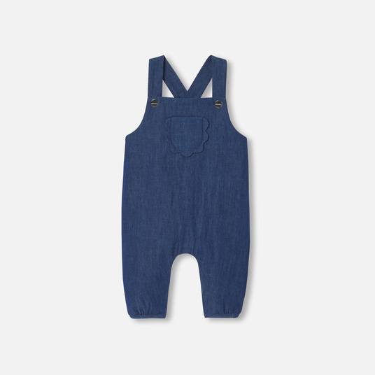 Baby girl dungarees in soft denim